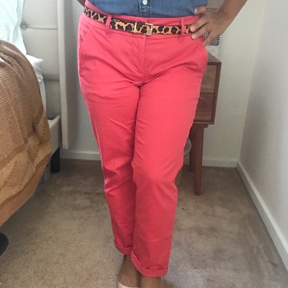 Loft Poppy Orange chinos 4 PETITE